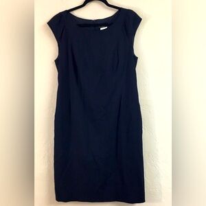 MaxMara Cap Sleeve Wool Blend Sheath Dress 14 Blue